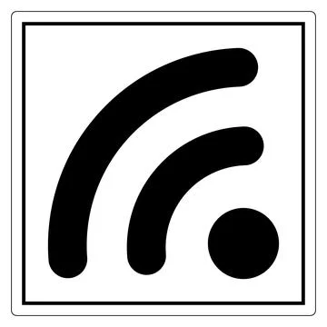 Black and White Symbol of Wireless Connectivity Signal Waves Icon Design 库存插图