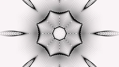 Black and white symmetrical pattern suitable for mandala backgrounds, Stockbeeldmateriaal 296655115