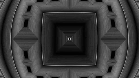 Black and White Techno Geometric Pattern Round Dome Stock Footage 197097368
