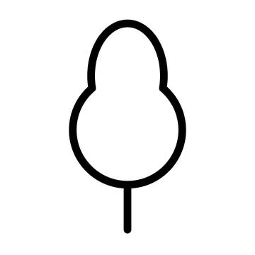 Black and white template tree icon. Vector symbol sign isolated on white Stock Illustration