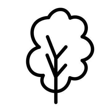Black and white template tree icon. Vector symbol sign isolated on white Stock Illustration