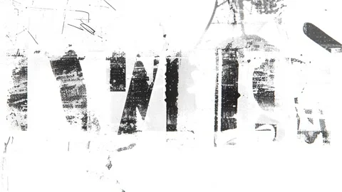 Black and White Text Grunge Overlay Seamless Loop Vídeos de archivo 328384537