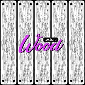 Black and white texture of blank wooden planks. Vector Monochrome wood pattern Stock Illustration