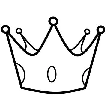 Black and white thin line crown icon Stock Illustration