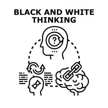 Black and white thinking concept vector illustration イラスト素材