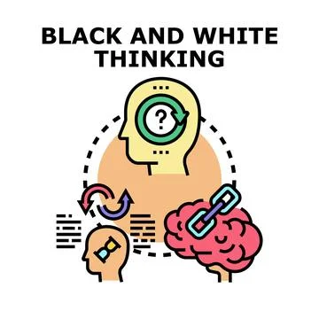 Black and white thinking concept vector illustration Illustrazione stock