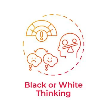 Black and white thinking red gradient concept icon 스톡 일러스트