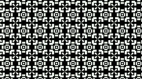 Black and white tile pattern geometric style made on a black background Stock Footage 222753381