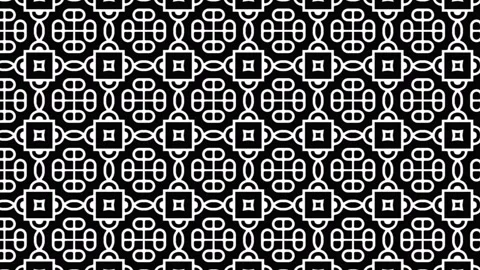 Black and white tile pattern geometric style made on a black background Stock Footage 310331245