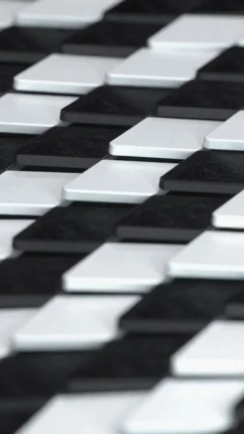 Black and white tiles move in rhythmic wave motion Stock Footage 334168771