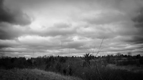 Black and white timelapse of clouds Stock Footage 79284294