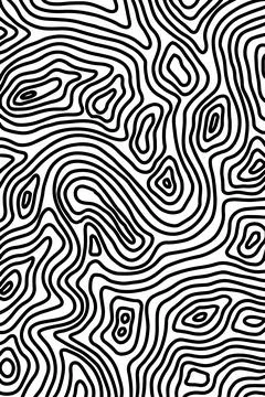 Black and white topography pattern. Abstract background. Vector illustration. Stock Illustration
