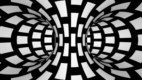 Black and White Torus Spinning O Stock-Footage 75615173