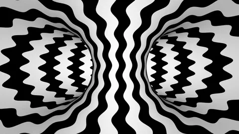 Black and White Torus Wavy M Stock-Footage 75615302