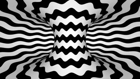 Black and White Torus Wavy L Stock-Footage 75615666