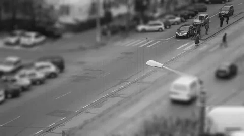 Black and white traffic time lapse Vídeo Stock 33403748
