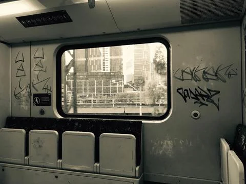 Black and white train interior Stock Photos