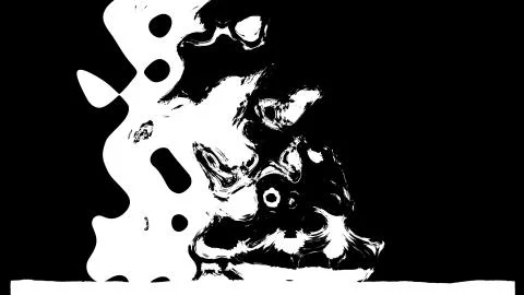 Black and white transition, 3d render computer generating Stock Illustration