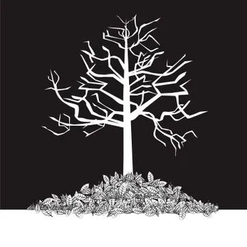 Black and white tree Illustrazione stock
