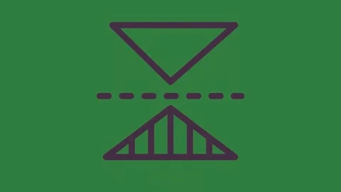 Black and white triangle logo screen car diamond isolated on green screen Vidéo 336954952