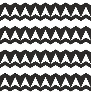 Black and white triangle tile vector pattern Stock Illustration