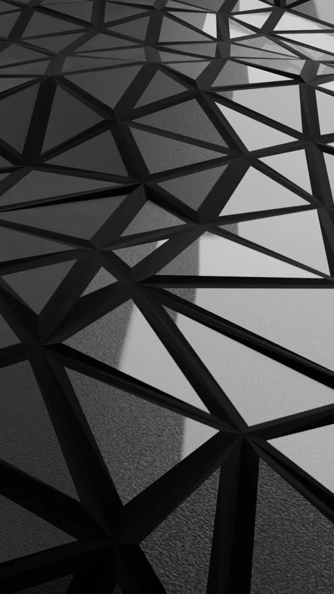 Black and white triangular abstract background. 3D looping animation Video stock 266150092