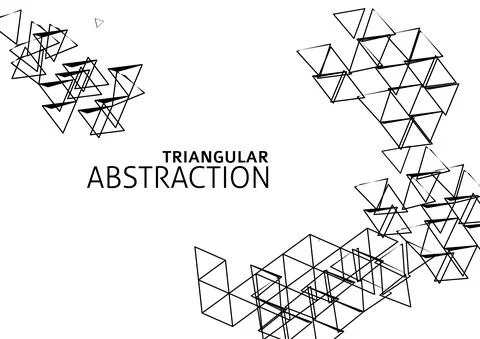 Black and white triangular abstraction. Minimal vector graphics Stock Illustration