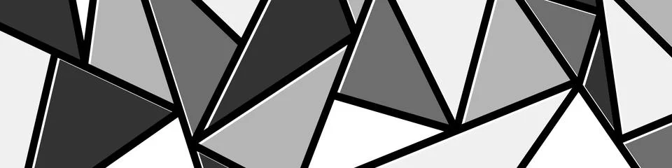 Black and white triangular mosaic background. Modern gray abstract vector  Stock Illustration