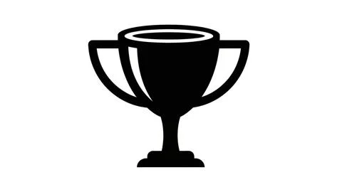 Black and white trophy Stock Illustration