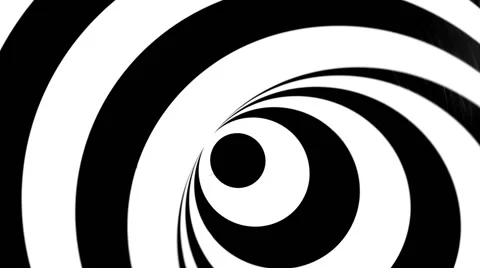 Black and White Tunnel Effect Turning Left Zoomed Stock Footage 45352808