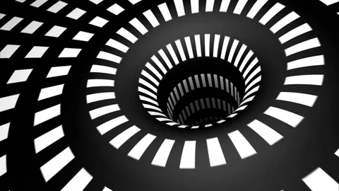 Black and White Tunnel Hole E Stock-Footage 75610053