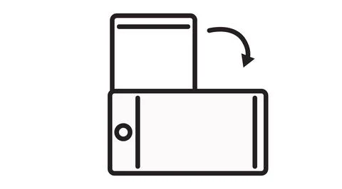 Black and White Turn Device Icon. Stock Illustration