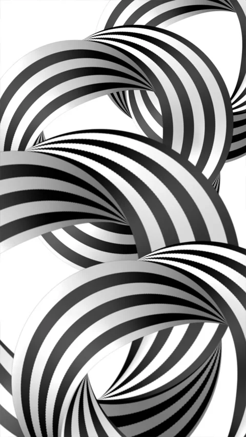 Black and white twisted lines background on a seamless loop Stock Footage 312605687