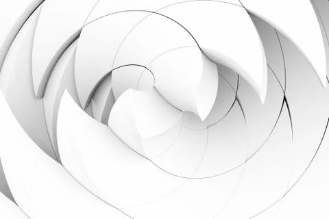 Black and white twisted triangles abstract background 3D illustration Stock Illustration