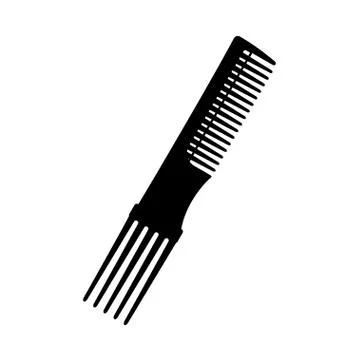 Black and white two side comb silhouette Stock Illustration