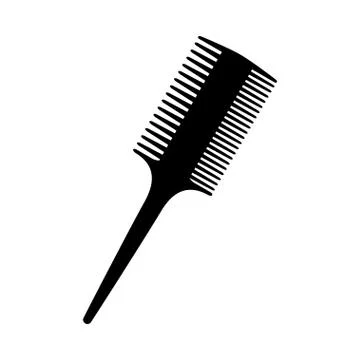 Black and white two side hairbrush silhouette Stock Illustration