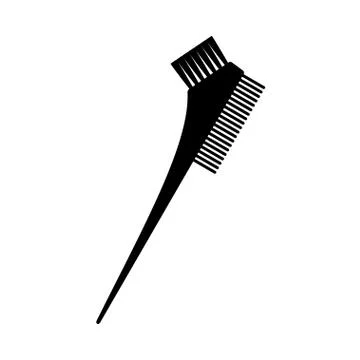 Black and white two side hair dye brush silhouette Stock Illustration