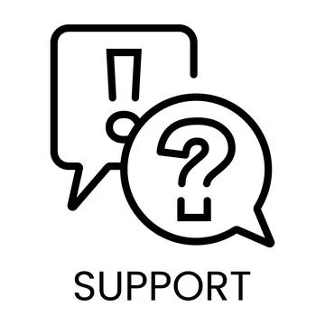 Black and white of two speech bubbles with question mark and exclamation Stock Illustration