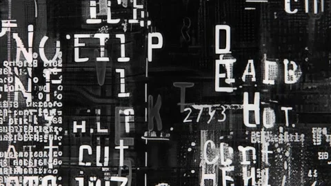 Black and White Typographic Grunge Collage Seamless Loop Stock-Footage 328371946