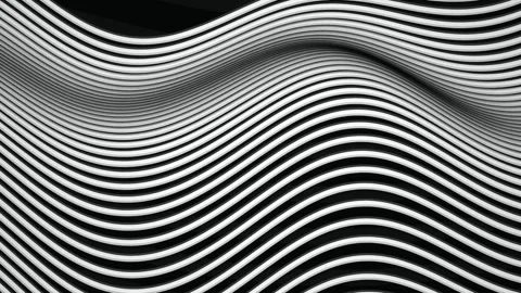 Black and white undulating line pattern seamless loop motion Stock Footage 347972957