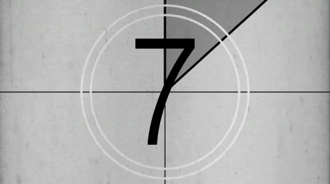 Black and white universal countdown leader (1920s Stock Footage 611242