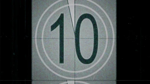 Black and White Universal Countdown Leader. Animation of 16mm film Stock-Footage 124103091