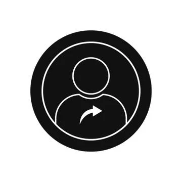 Black and white user arrow icon vector illustration Stock Illustration