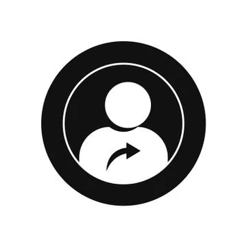 Black and white user arrow icon vector illustration Stock Illustration