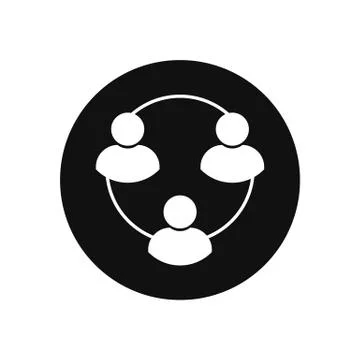 Black and white user chain icon vector illustration Stock Illustration