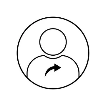Black and white user icon vector illustration on white background Stock Illustration
