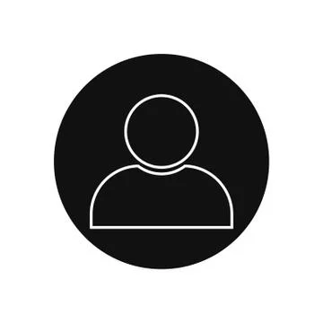 Black and white user icon vector illustration on white background Stock Illustration