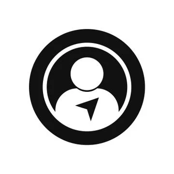 Black and white user icon vector illustration on white background Stock Illustration