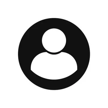 Black and white user icon vector illustration Stock Illustration
