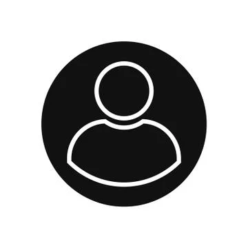 Black and white user icon vector illustration Stock Illustration